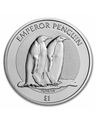 KAISERPINGUIN 1 Oz Silbermünze 1$ Britisches Antarktisgebiet 2023