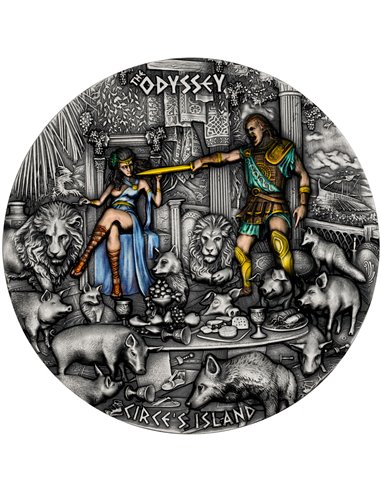 CIRCE ISLAND Odyssey Серебряная монета 3 унции 7$ Ниуэ 2023