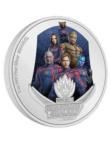 GUARDIANS OF THE GALAXY 3 Marvel Серебряная монета 1 унция 2$ Ниуэ 2023