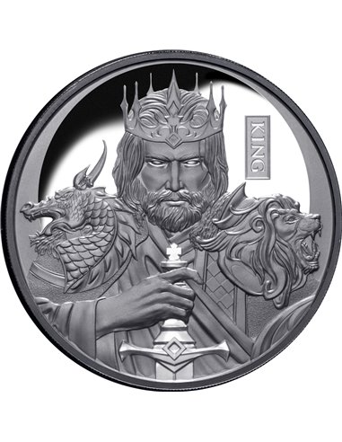 CHESS KING 1 Oz Silver Black Proof Coin 1$ Niue 2023