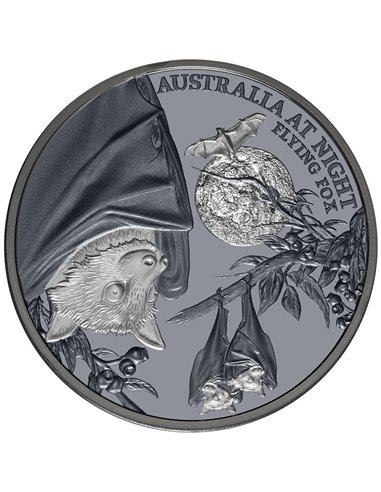 FLYING FOX Australia at Night 1 Oz Серебряная монета 1$ Ниуэ 2023