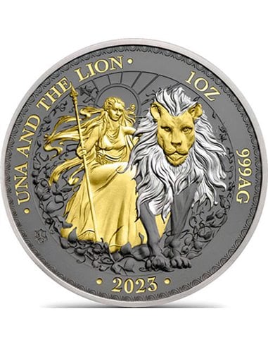 UNA UND DER LÖWE 3 Metalle Seine Majestät 1 Oz Silbermünze 1 Pfund St. Helena 2023