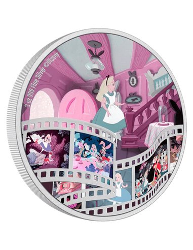 ALICE IN WONDERLAND Disney 3 Oz Серебряная монета 10$ Ниуэ 2023
