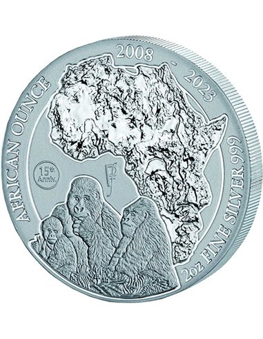 GORILA DE MONTAÑA 1 Oz Moneda Plata 50 Amafranga Rwanda 2023