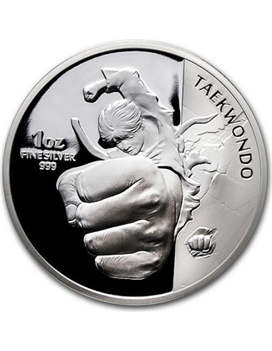 TAEKWONDO 1 Oz Moneda Plata Proof Corea del Sur 2020