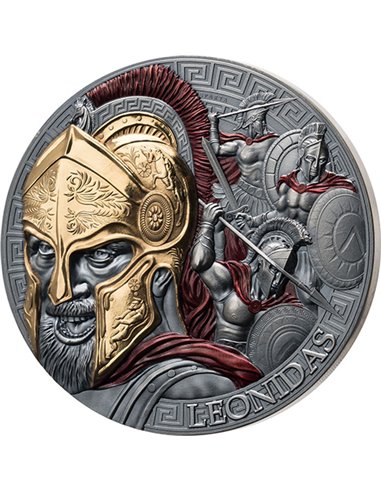 LEONIDAS Great Commanders Серебряная монета 5 унций 5000 франков Камерун 2023