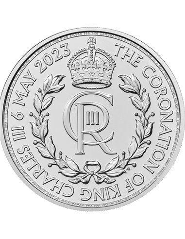THE CORONATION of His Majesty King Charles III 1 Oz Silver Coin 2 Pounds United Kingdom 2023
