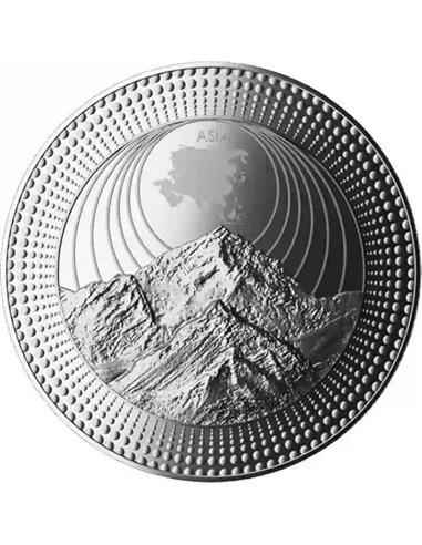 MOUNT EVEREST Kontinente Asien 2 Oz Silbermünze 5$ Niue 2023