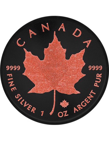 MAPLE LEAF Finition Rubis Pièce d'Argent de 1 Oz 5$ Canada 2023