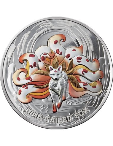 NINE TAILED FOX Mythical Creatures1 Oz Silver Coin 2$ Samoa 2023