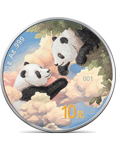 Серебряная монета AIR Four Elements Panda 10 юаней Китай 2023 г.