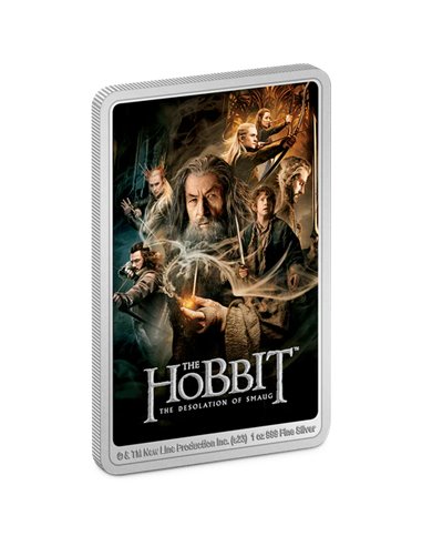 Verwüstung von SMAUG Der Hobbit Warner Bros. 1 Oz Silbermünze 2$ Niue 2023