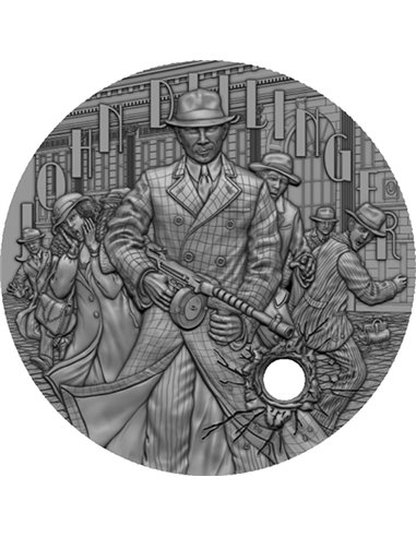 JOHN DILLINGER The Gangsters 2 Oz Silver Coin 5$ Niue 2022