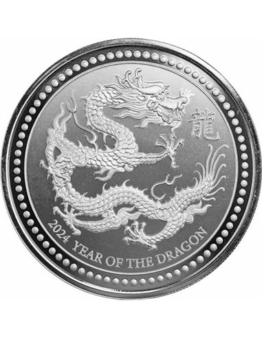 ГОД ДРАКОНА Серебряная монета 2 унции 5$ Самоа 2023