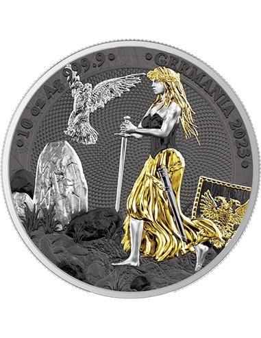 LADY GERMANIA ANA EDITION 10 Oz Moneda Plata 50 Mark Germania 2023