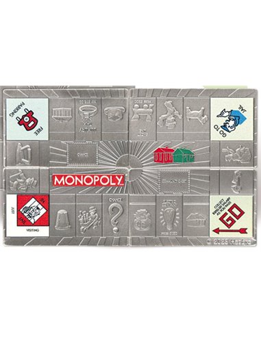 MONOPOLY Set 4 x 1 Oz Monedas Plata 5$ Samoa 2023