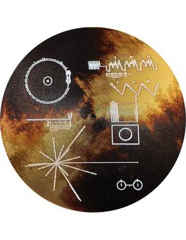 Détails sur VOYAGER GOLDEN RECORD The Sounds of Earth Silver Coin 2$ Îles Cook 2020