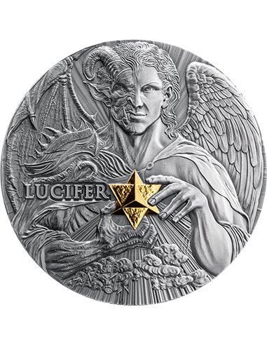 LUCIFER MORNING STAR Dual Essence 2 Oz Silver Coin 2000 Francs Cameroon 2023