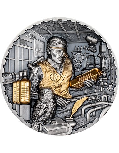 SCIENCE LAB Steampunk 3 Oz Silver Coin 20$ Cook Islands 2023