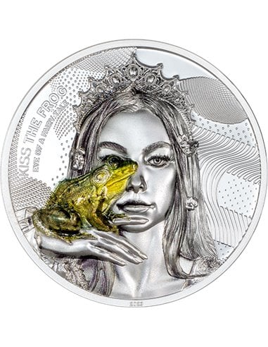 KISS THE Frog Occhio di una Favola 2 Oz Moneta Argento 10$ Cook Islands 2023