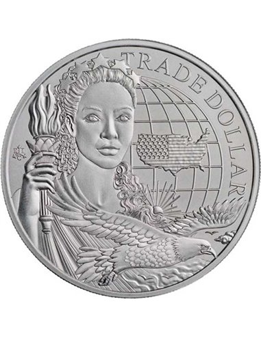 Современный торговый доллар США Король Карл III 1 унция Серебряная монета 1 фунт Святой Елены 2023