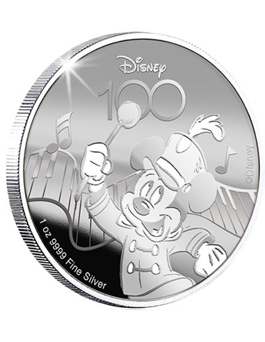 МИККИ МАУС Disney 100 Magical Years 1 Oz Серебряная монета 5$ Самоа 2023