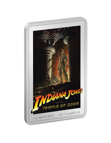 INDIANA JONES Temple of Doom 1 Oz Серебряная монета 2 $ Ниуэ 2023