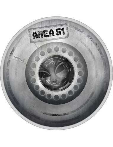 AREA 51 UFO Alien Great Conspiracies 2 Oz Silver Coin 10$ Palaos 2020
