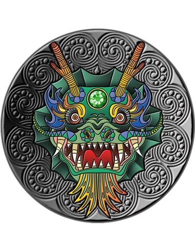DRAGON Mandala Art 2 Oz Moneda Plata 5$ Niue 2024