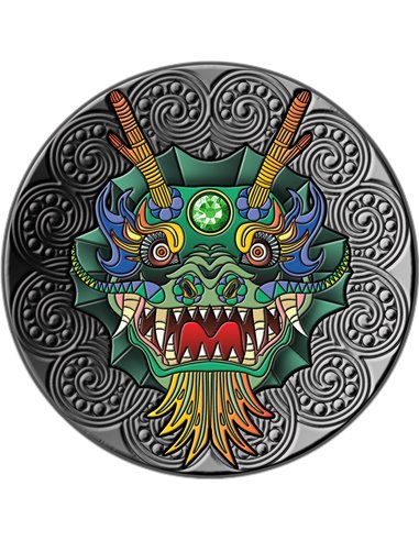 DRAGON Mandala Art 2 Oz Серебряная монета 5$ Ниуэ 2024
