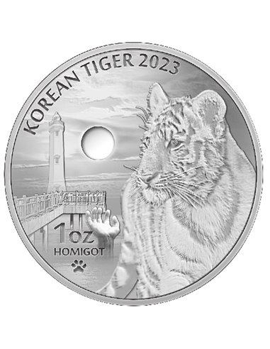KOREAN TIGER Серебряная монета 1 унция 1 глина Южная Корея 2023