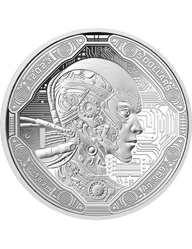 AI CYBORG Искусственный интеллект 1 унция Серебряная монета 5$ Самоа 2023