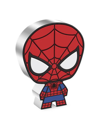 SPIDER MAN Chibi Marvel Peter Parker Pièce d'argent de 1 once 2$ Niue 2023