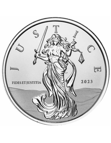 LADY SPRAWIEDLIWOŚĆ 1 Uncja Srebrna Moneta 1 Funt Gibraltar 2023