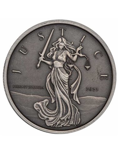 LADY JUSTICE 1 Oz Antique Silver Coin 1£ Pound Gibraltar 2022