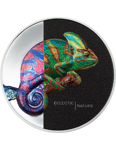 CHAMELEON Eclectic Nature 1 Oz Silver Coin 5$ Cook Islands 2023