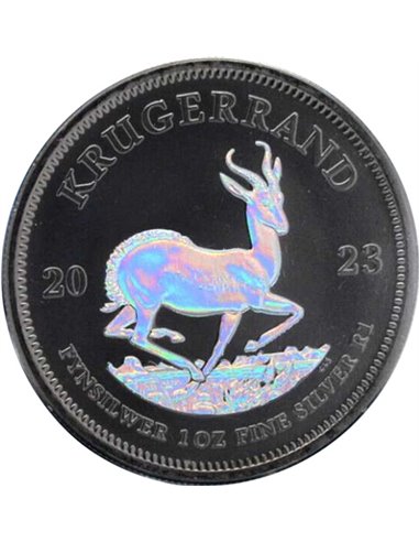 KRUGERRAND Czarna edycja holograficzna 1 Oz srebrna moneta 1 Rand Republika Południowej Afryki 2023