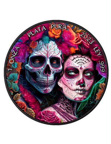 DIA DE LOS MUERTOS V День Мертвых 1 Унция Серебро монета Мексика 2023