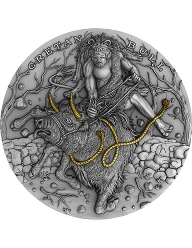 BYK KRETAŃSKI Dwanaście prac Herkulesa 2 uncje Srebrna moneta 5 $ Niue 2023
