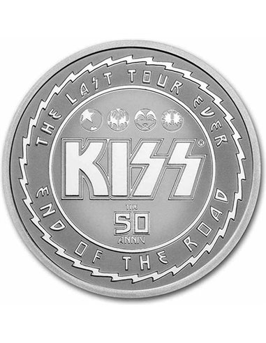 KISS Anniversaire 1 Oz Pièce Noire Proof 1$ Niue 2023