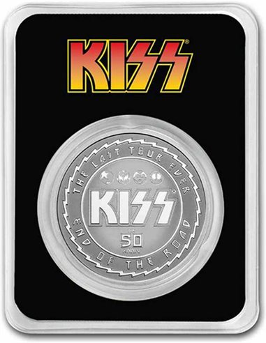 KISS 40th Anniversary Blister 1 Oz Монета Серебро 1$ Ниуэ 2023