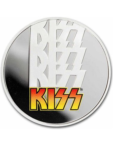 KISS 50th Anniversary 1 Oz Silver Proof Монета 1$ Ниуэ 2023