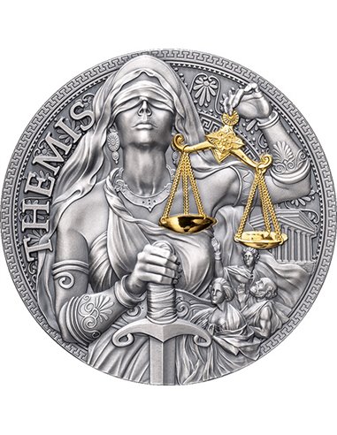 ФЕМИДА Великая греческая мифология 2 Oz Монета Серебро 2000 Франков Камерун 2023