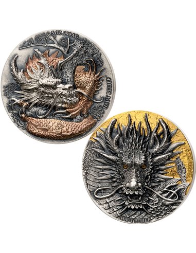 DRAGON Edition Signature Set 2 серебряные монеты по 5 унций 5000 франков Кот-д'Ивуар 2024 г.