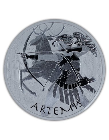 ARTEMIS Gods of Olympus 5 Oz BU Moneda Plata 5$ Tuvalu 2023