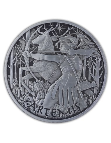 ARTEMIS Dioses del Olimpo 1 Oz Moneda Plata Antigua 1$ Tuvalu 2023