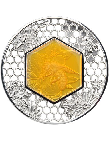 FILIGREE BEE 2 Oz Silver Coin 5$ Solomon Islands 2023
