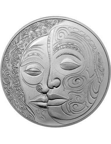 MAORI etniczna grupa 1 uncja srebrna moneta próbna 2 $ Niue 2023