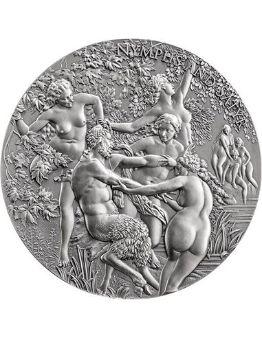 NYMPHS and SATYR Celestial Beauty 5 oz Silver Coin 5000 Francs Cameroon 2023