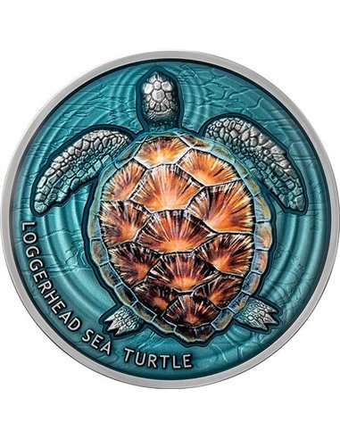 LOGGERHEAD SEA TURTLE Lifelong Journey 2 Oz Silver Coin 2$ Niue 2023